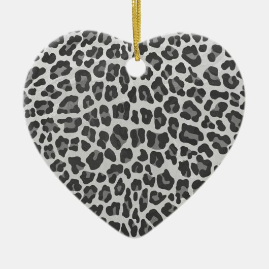 Leopard Grey en Light Grey Print Keramisch Ornament (Voorkant)