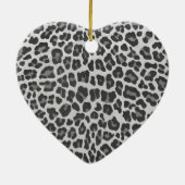 Leopard Grey en Light Grey Print Keramisch Ornament (Achterkant)