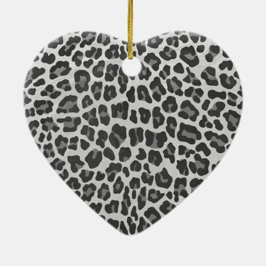 Leopard Grey en Light Grey Print Keramisch Ornament (Achterkant)
