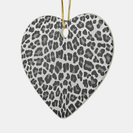 Leopard Grey en Light Grey Print Keramisch Ornament (Links)