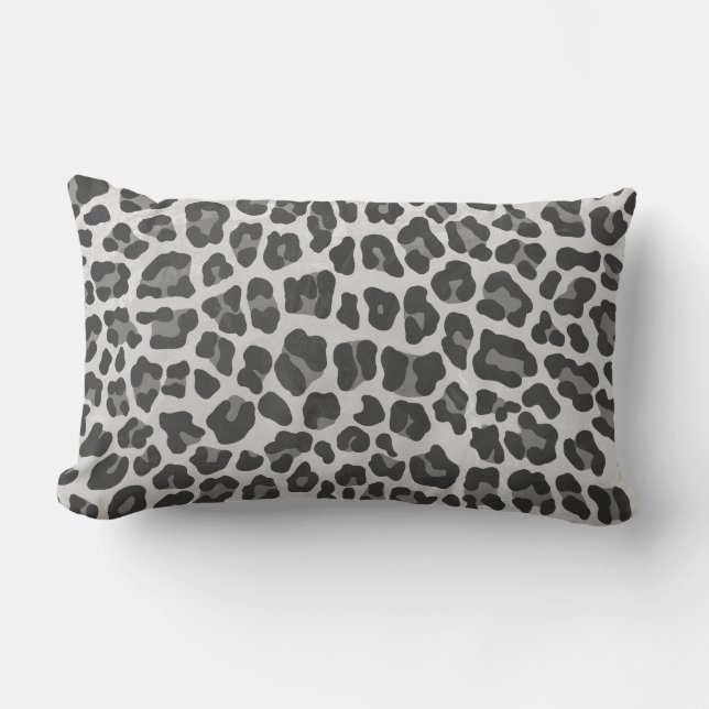 Leopard Grey en Light Grey Print Kussen (Voorkant)