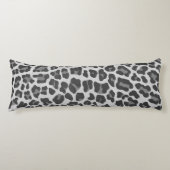 Leopard Grey en Light Grey Print Lichaamskussen (Voorkant)