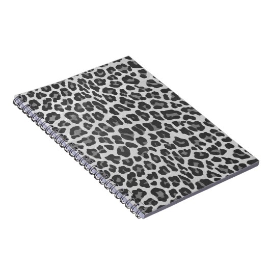 Leopard Grey en Light Grey Print Notitieboek (Rechterzijde)