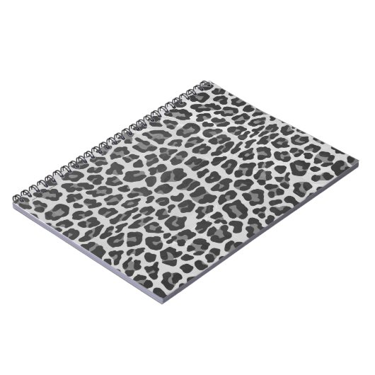 Leopard Grey en Light Grey Print Notitieboek (Linkerzijde)
