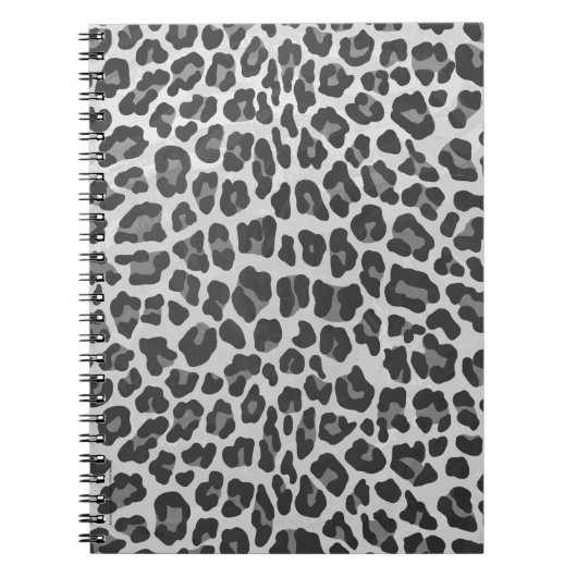 Leopard Grey en Light Grey Print Notitieboek (Voorkant)