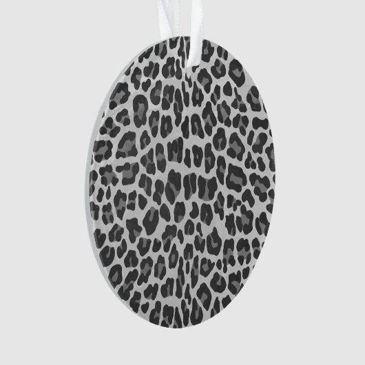 Leopard Grey en Light Grey Print Ornament (voorkant)