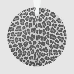 Leopard Grey en Light Grey Print Ornament