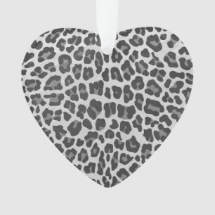 Leopard Grey en Light Grey Print Ornament