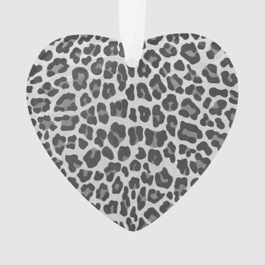 Leopard Grey en Light Grey Print Ornament (voorkant)