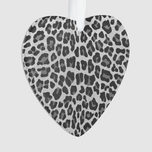 Leopard Grey en Light Grey Print Ornament (voorkant)