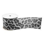 Leopard Grey en Light Grey Print Satijnen Lint (Spoel)