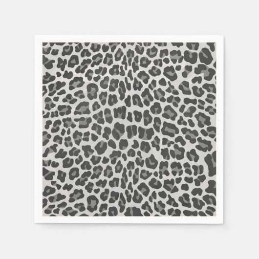 Leopard Grey en Light Grey Print Servetten (Voorkant)