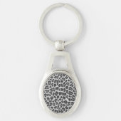 Leopard Grey en Light Grey Print Sleutelhanger (Voorkant)