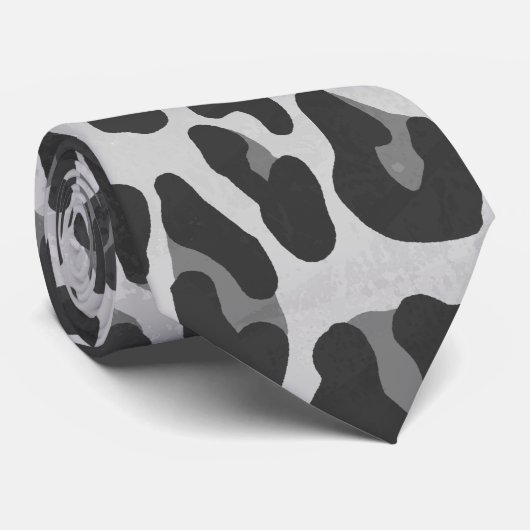 Leopard Grey en Light Grey Print Stropdas (Opgerold)