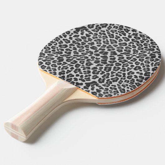 Leopard Grey en Light Grey Print Tafeltennisbatje (Voorkant Gekanteld)