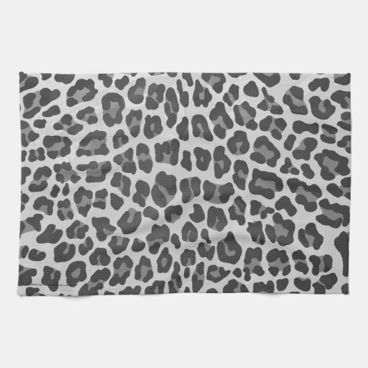 Leopard Grey en Light Grey Print Theedoek (Horizontaal)