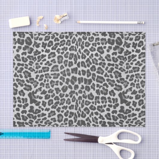 Leopard Grey en Light Grey Print Tissuepapier (Craft)