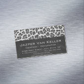 Leopard Grey en Light Grey Print Visitekaartje Magneet (Voorbeeld)