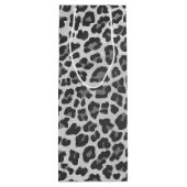 Leopard Grey en Light Grey Print Wijn Cadeautas (Achterkant)