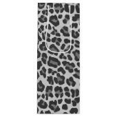Leopard Grey en Light Grey Print Wijn Cadeautas (Voorkant)