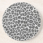 Leopard Grey en Light Grey Print Zandsteen Onderzetter (Voorkant)