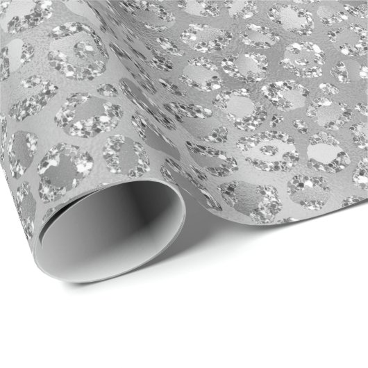 Leopard Grey Meow Kitty Kat Cadeaupapier (Rol Hoek)