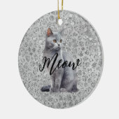 Leopard Grey Meow Kitty Kat Keramisch Ornament (Links)