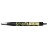 Leopard groen goud monogram handtekening naam pen (Voorkant)