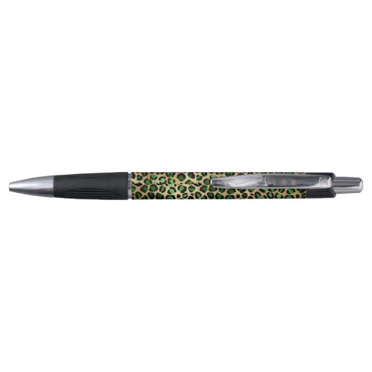 Leopard groen goud monogram handtekening naam pen (Achterkant)