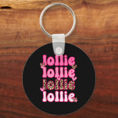 Leopard Groovy Lollie Valentine's Day Women Valent Sleutelhanger (Voorkant)