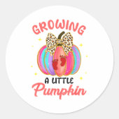 Leopard Growing Little A Pumpkin Fall Vibes Thanks Ronde Sticker (Voorkant)
