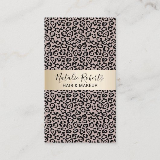 Leopard Hair Stylist Makeup Artist Appointment Afsprakenkaartje (Voorkant)