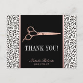 Leopard Hair Stylist Roos Gold Scissor Hartelijk d Briefkaart (Voorkant)