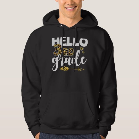 Leopard Hallo 3e graad terug naar school Hoodie (Voorkant)