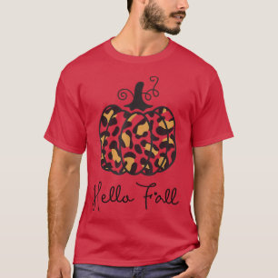 Leopard Hallo Herfst Pumpkin Season Autumn Thanksg T-shirt
