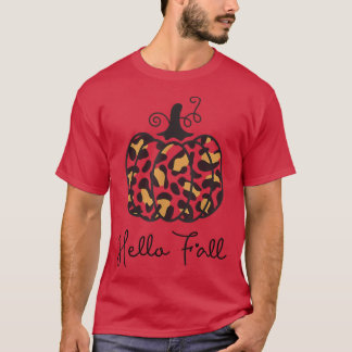 Leopard Hallo Herfst Pumpkin Season Autumn Thanksg T-shirt