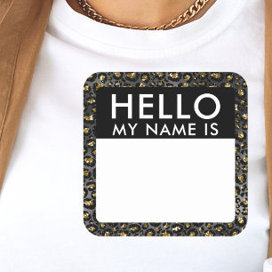 Leopard Hallo mijn naam is Sticker