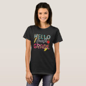 Leopard Hallo vierde klas leraar student terug naa T-shirt (Voorkant volledig)
