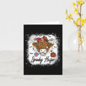 Leopard Halloween Koe Pompoen Spooky Heifer 1 Kaart (Gele Bloem)