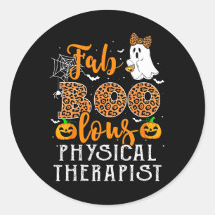 Leopard Halloween kostuum voor fysiotherapeut F Ronde Sticker