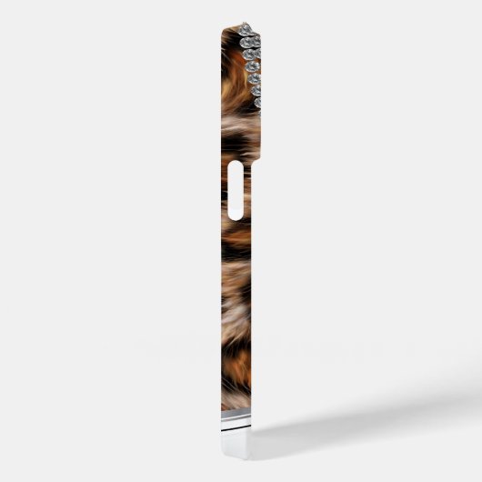 Leopard Handgeschreven naam Pearl Diamond Ketting Case-Mate iPhone Case (Achterkant / Rechts)