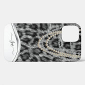 Leopard Handgeschreven Naam Pearl Diamond Ketting  Case-Mate iPhone Case (Achterkant (horizontaal))