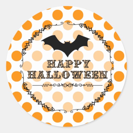 Leopard Happy Halloween Bat Ronde Sticker (Voorkant)