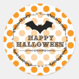 Leopard Happy Halloween Bat Ronde Sticker