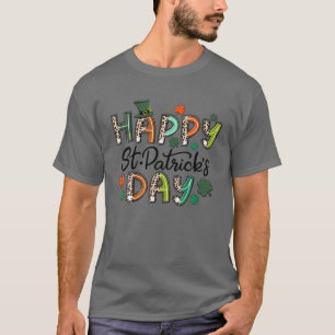 Leopard Happy St. Patrick's Day Leprechaun Pet Sha T-shirt