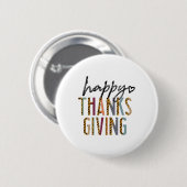 Leopard Happy Thanksgiving Schattigee Herfst Herfs Ronde Button 5,7 Cm (Voorkant /achterkant)