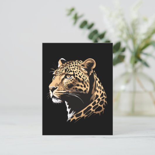 Leopard Head Briefkaart (Staand voorkant)