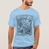 Leopard Head Moderne Sjabloon Mannen Light Blue T-shirt (Voorkant)