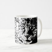 Leopard Head Pop Art Moderne Sjabloon Dieren Koffiemok (Voorkant rechts)