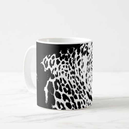 Leopard Head Pop Art Moderne Sjabloon Dieren Koffiemok (Voorkant links)